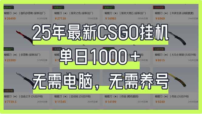 （14178期）25年最新CSGO挂机系统，单日1000+，无需电脑，无需养号，0基础可上手-酷知号