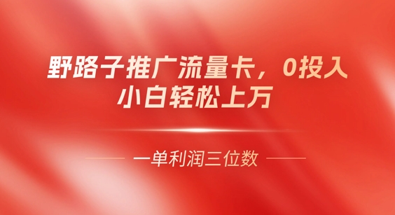 0门槛推广流量卡，一单收益上百，0投入，小白月入过W-酷知号