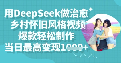 用DeepSeek做治愈乡村怀旧风格视频，爆款轻松制作，当日最高变现多张-酷知号 - 创业者的知识服务平台